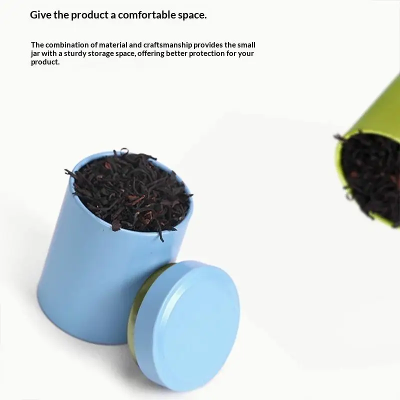 1pc Solid Mini Empty Tea Tin Can Household Tea Sealed Jar Portable Travel Small Tea Box Metal Storage Can