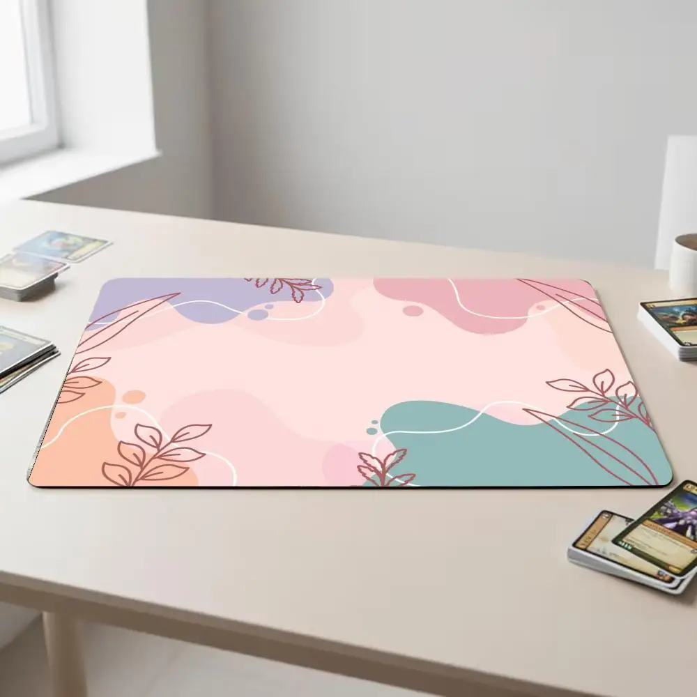 Abstract Blob Shape Floral Line Pattern Non-Slip Rubber Desk Mat Keyboard Mat mouse pad