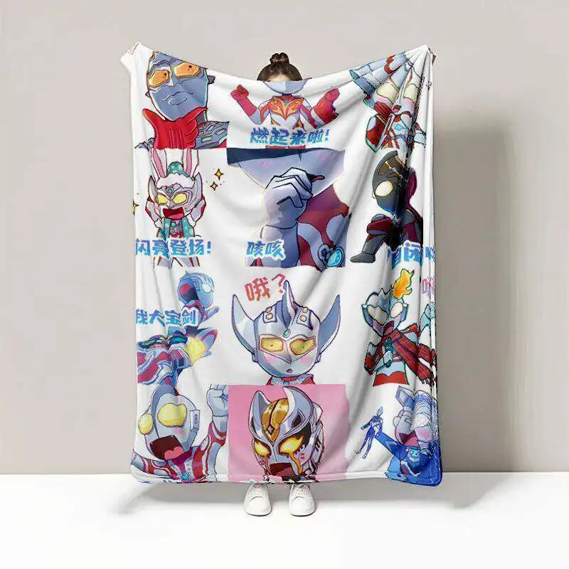 

100x150cm Ultraman Cute Cartoon Print Throw Soft Rug Sofa Bed Camping Travel Gift Household Goods Birthday Gift