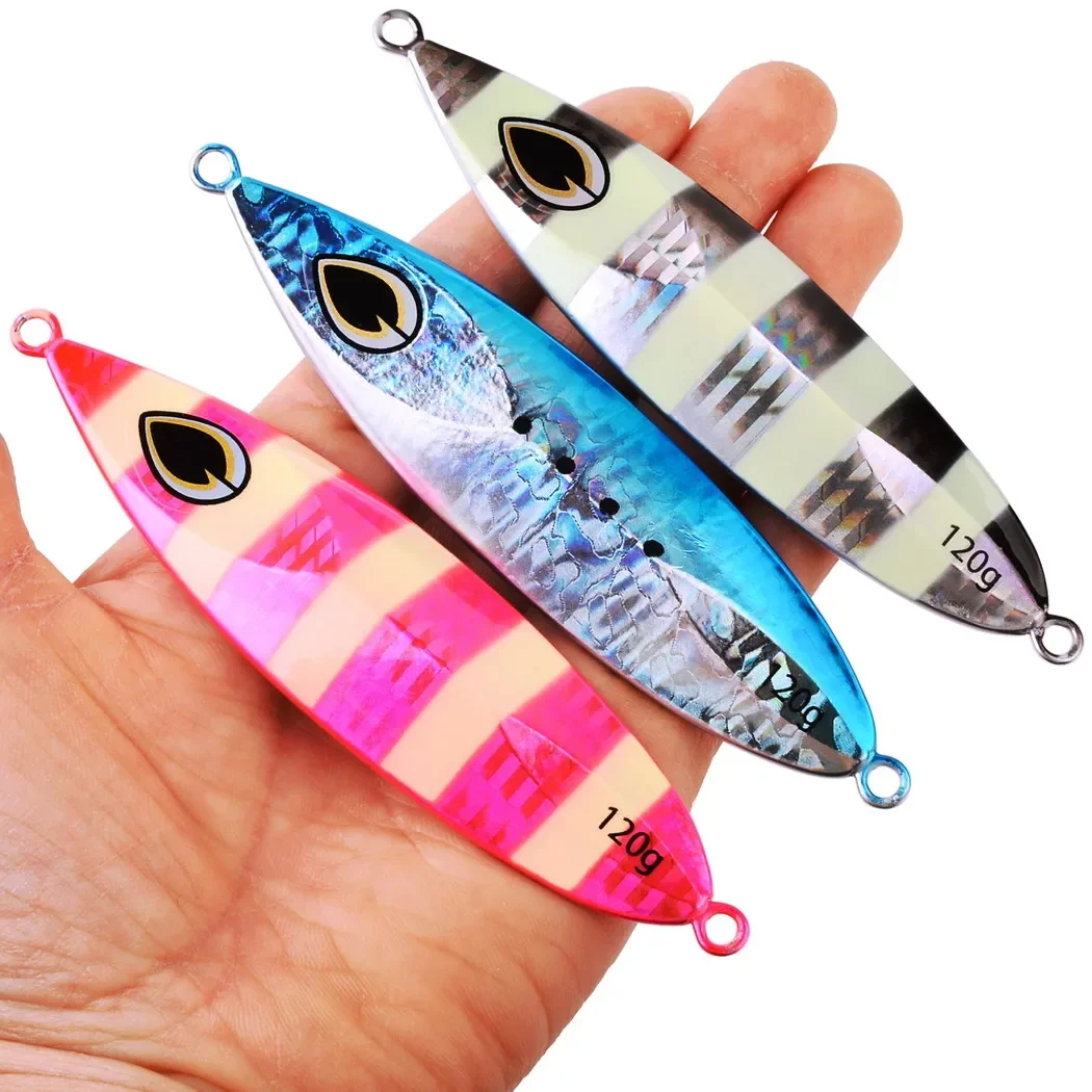 

5 шт./лот, 80 г, 100 г, 120 г, металлические литые приманки, ложка, береговая приманка, длинная литая металлическая приманка, приманка для морской рыбалки, искусственная приманка, снасти