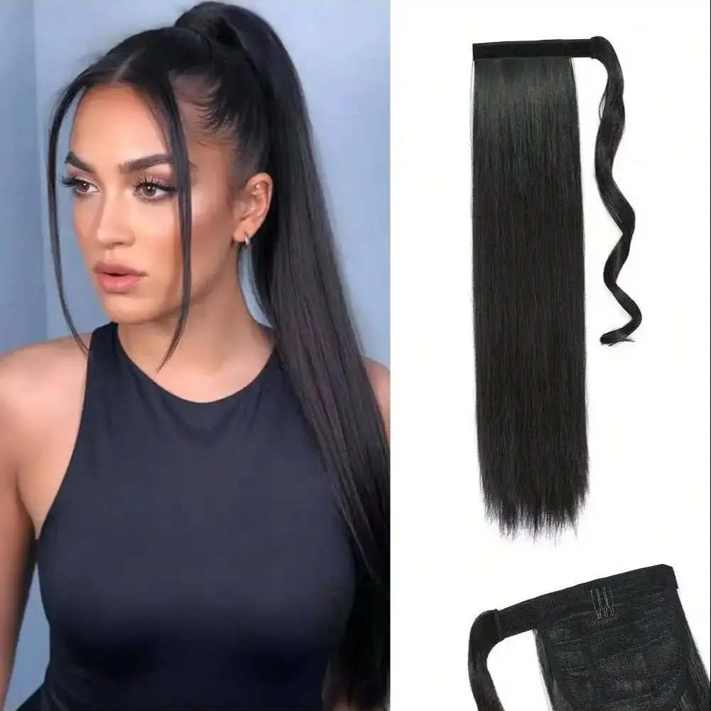 

Прямые длинные наращивания хвоста, обертывание вокруг синтетической части волос, волшебная паста, наращивание волос в хвост