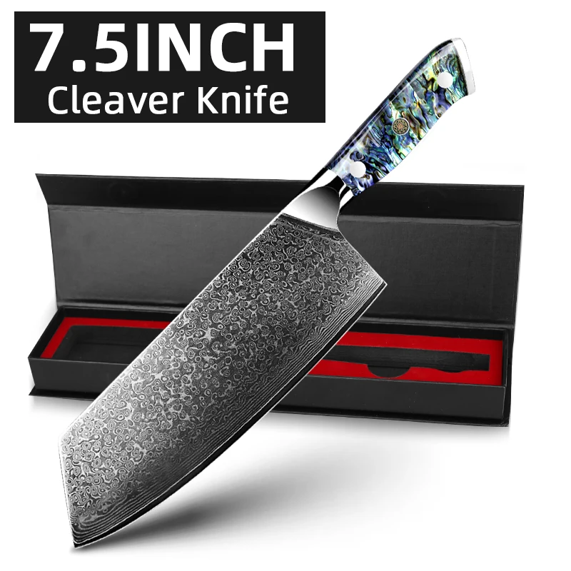 MYVIT Damaststahlmesser Kochmesser VG10 67-lagiges Hackmesser Schälbrotmesser Dauerhaft scharfer Abalone-Muschelgriff 3