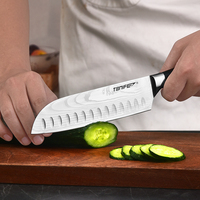 TONIFE KK3002 Stainless Steel Santoku Knife Kitchen Chopping Knives for Vegetable Fruit Cutting Slicing Colorful Wood Handle
