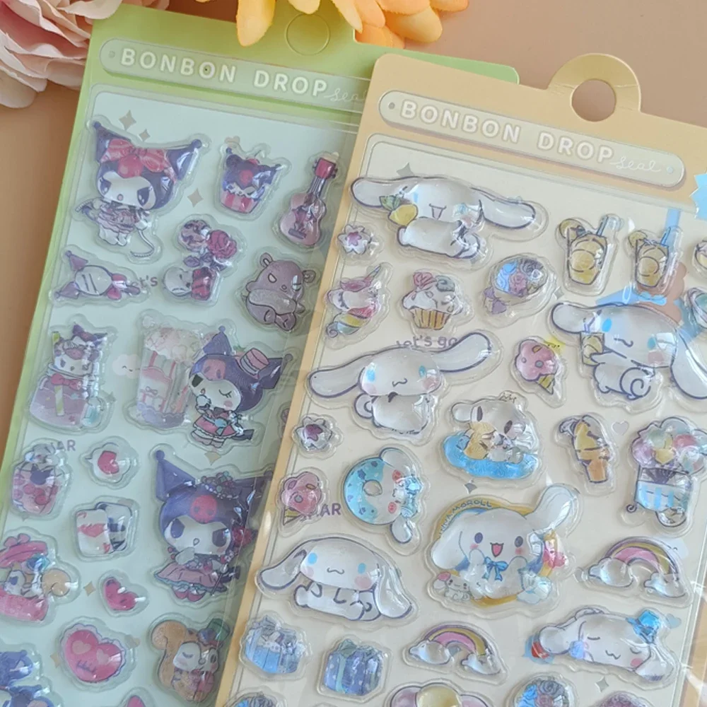 @ ملصقات Hello Kitty Cinnamoroll Melody Kuromi المقاومة للماء، ملصقات جيلي يدوية، مجموعة هاتف لعبة، ملصقات هدية عيد ميلاد #2