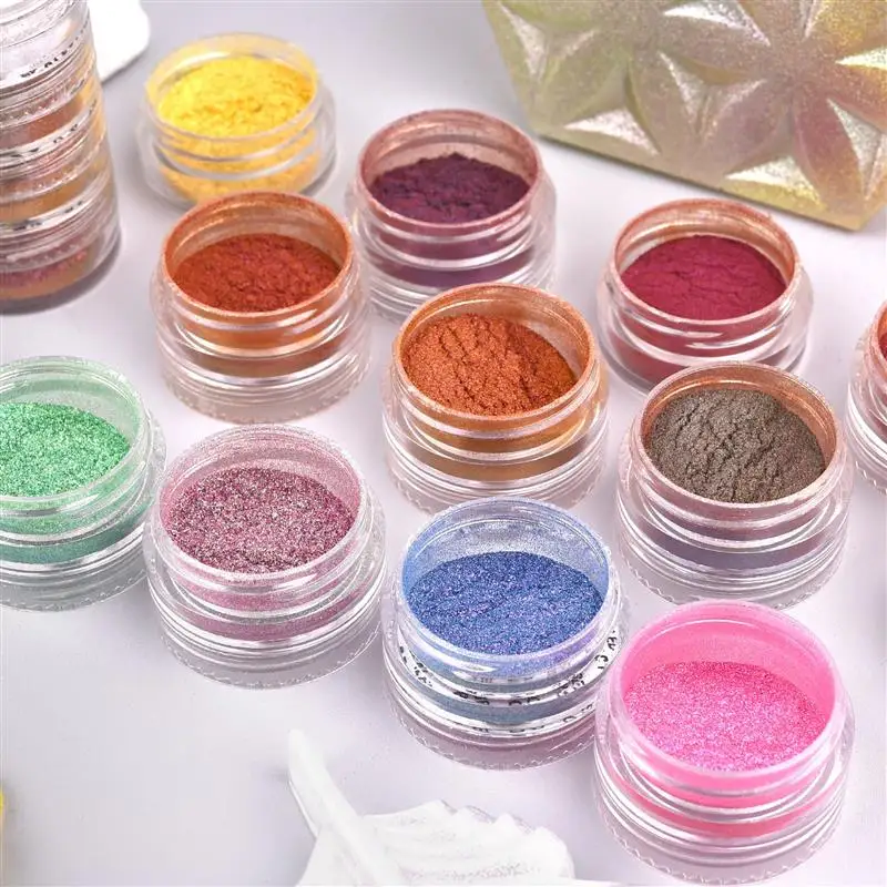 6Jar Mirror Chameleon Pigment resina epossidica perlescente Glitter Magic polvere scolorita resina colorante gioielli che fanno strumenti di tintura