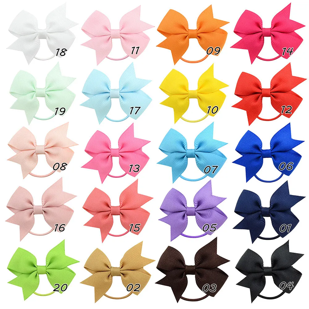 10Pcs/Set 2.2Inches Mini Bows Elastic Hair Band For Baby Girls Rubber Ponytail Holder Kids  Headwear Hair Accessories Gifts