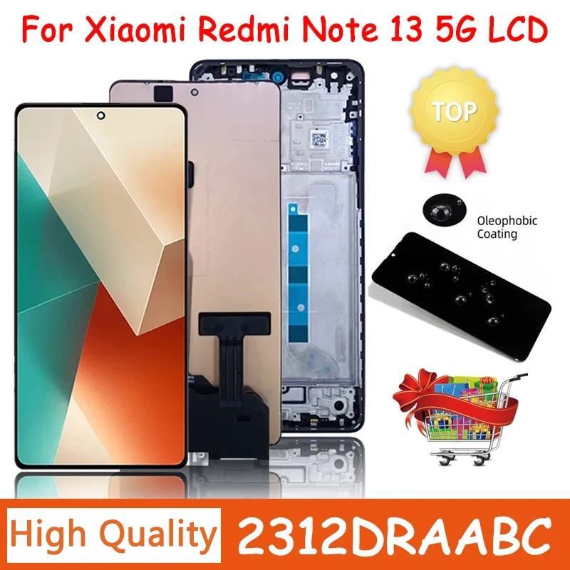 New AMOLED 6.67\'\'for Xiaomi Redmi Note 13 5G lcd display screen digitizer Assembly for Redmi Note13 2312DRAABC display