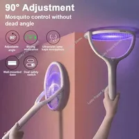 5 IN 1 Electric Mosquito Racket Swatter 3500V USB Rechargeable Mosquito Killer Lamp Racket Adjustable Bug Zapper Fly Bat