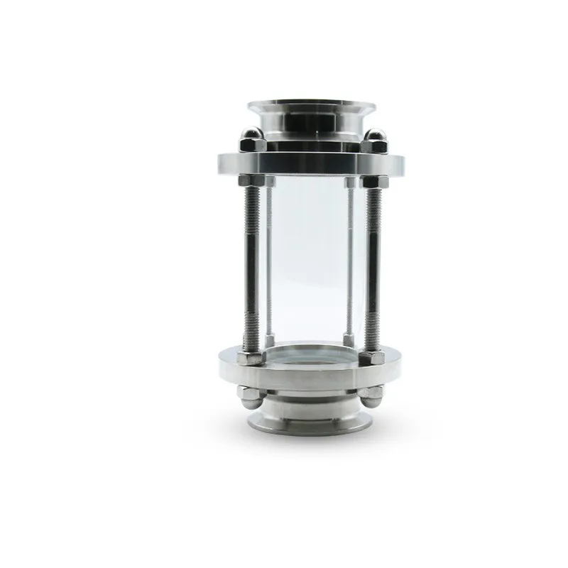 Braçadeira tripla de 38mm od e trevo, visão sanitária de fluxo com fluxo de vidro, dioptria ss304. aço inoxidável, diário para fermentação caseira. 1.5 polegadas