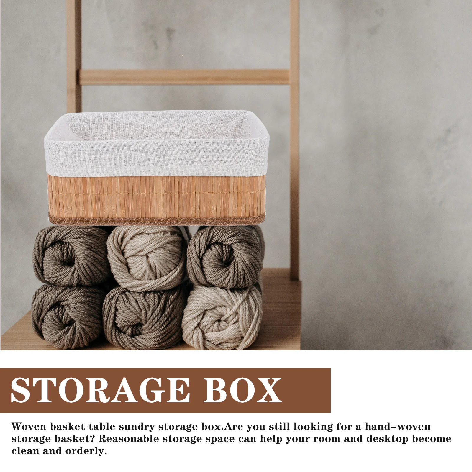 

3pcs Woven Storage Baskets Vintage Decorative Desk Organizer Office Table Accessory Household Basket Material Stable