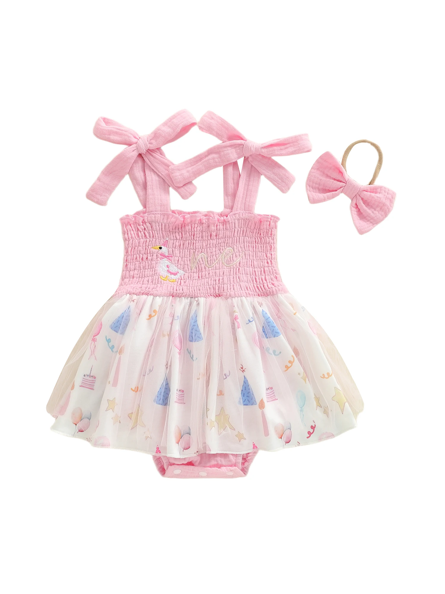 

Baby Girls Pink Tutu Dress with Matching Headband and Sparkly Shoes for First Birthday Celebration
