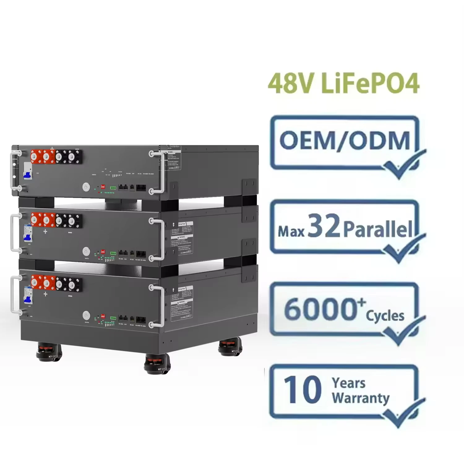 

Dubai 48V 6000 Cycles LiFePO4 Solar Battery 20kW 30kW 10kW External Lithium Battery CAN Communication Port IP65 for Solar System