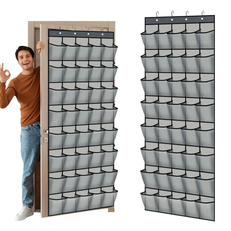 

40-карманная сумка для хранения на дверях с несколькими отделениями, изготовленная из тканевой сетки, с крючками для фиксации