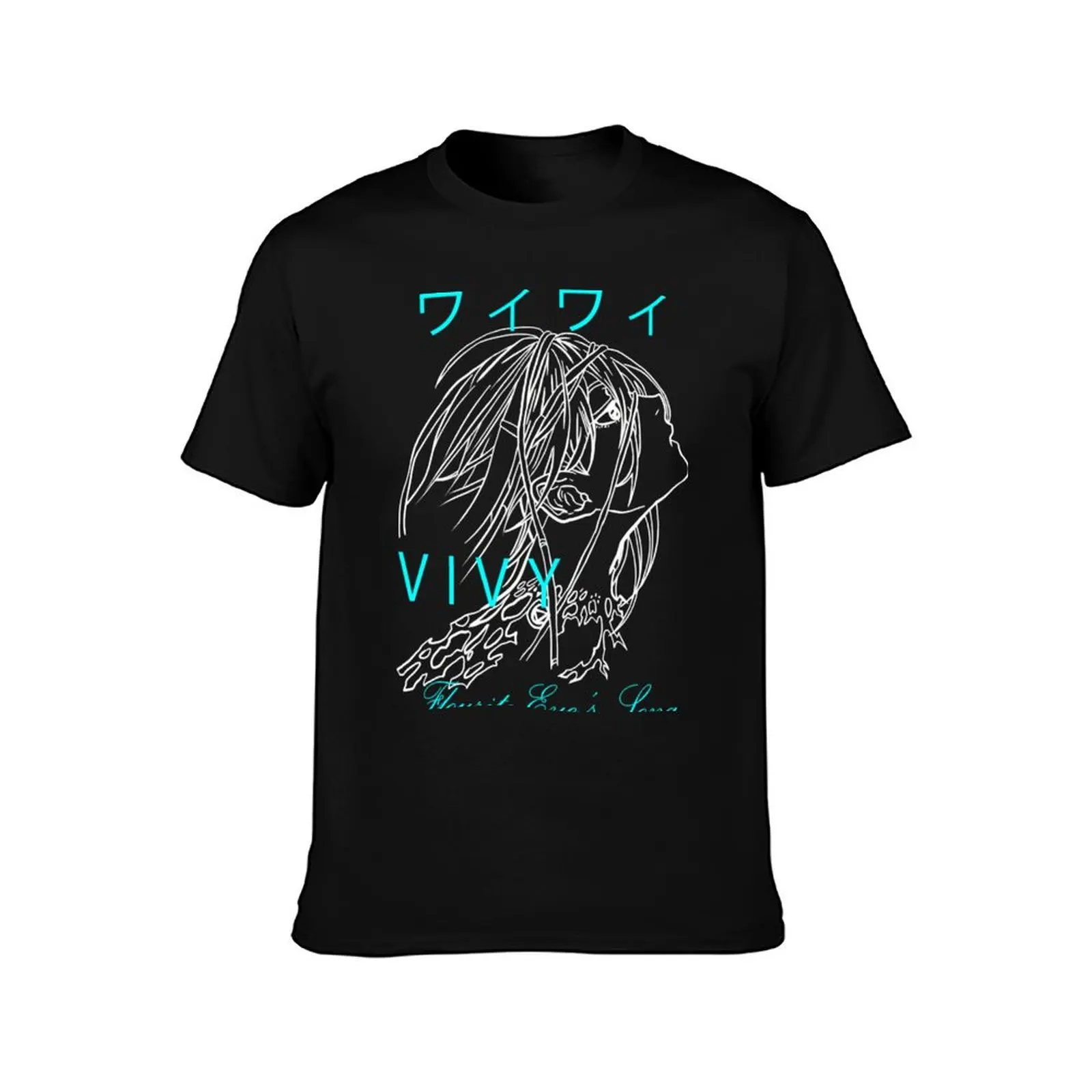 Vivy Typograph Fluorite Eye's Song Spring Anime 2021 Line Art Classic . T-Shirt Big Size Short Sleeve Casual Top T-Shirt