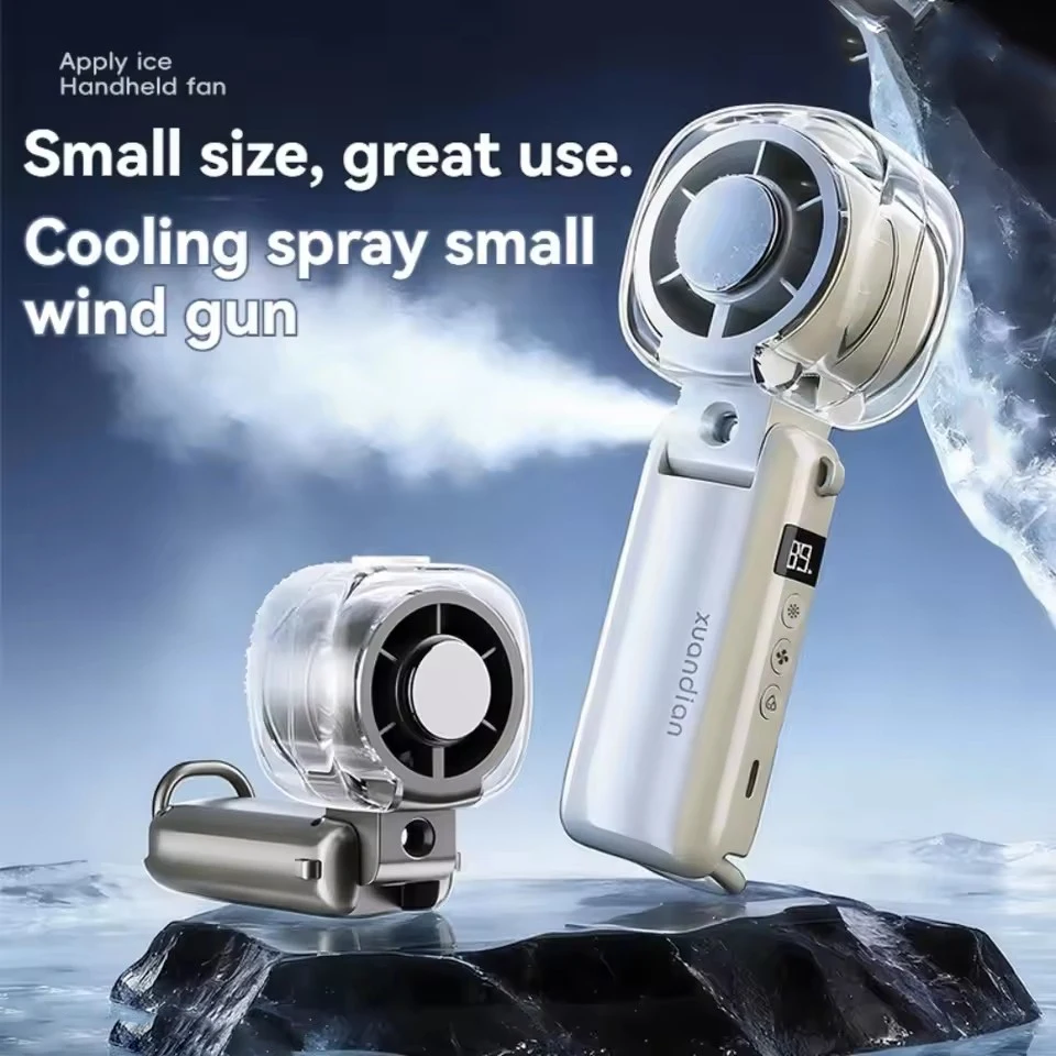 2026 New High-Speed Turbo Mini Air Cooler, Portable Handheld Fan with Spray & Semiconductor Cooling for Office