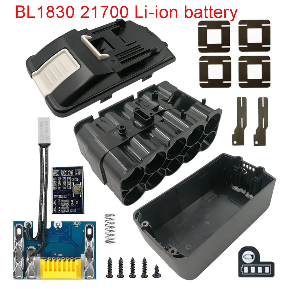 BL1830 10 X 21700 Li-ion Battery Case PCB Charging Protection Circuit Board Shell Box BL1845 For MAKITA 18V 3.0Ah 6.0Ah Housings