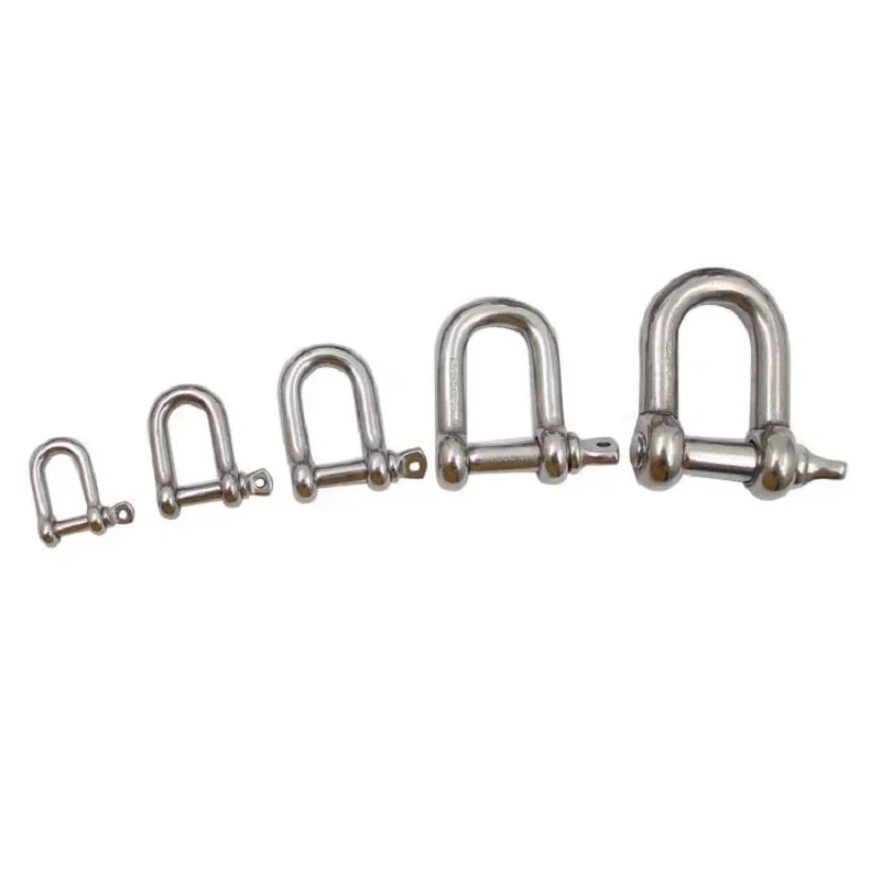 M4 M5 M6 M8 M10 Marine 304 Stainless Steel Straight Breaking D Rigging Shackle Hooks Lifting Ring Buckle Connection Fixed Chain