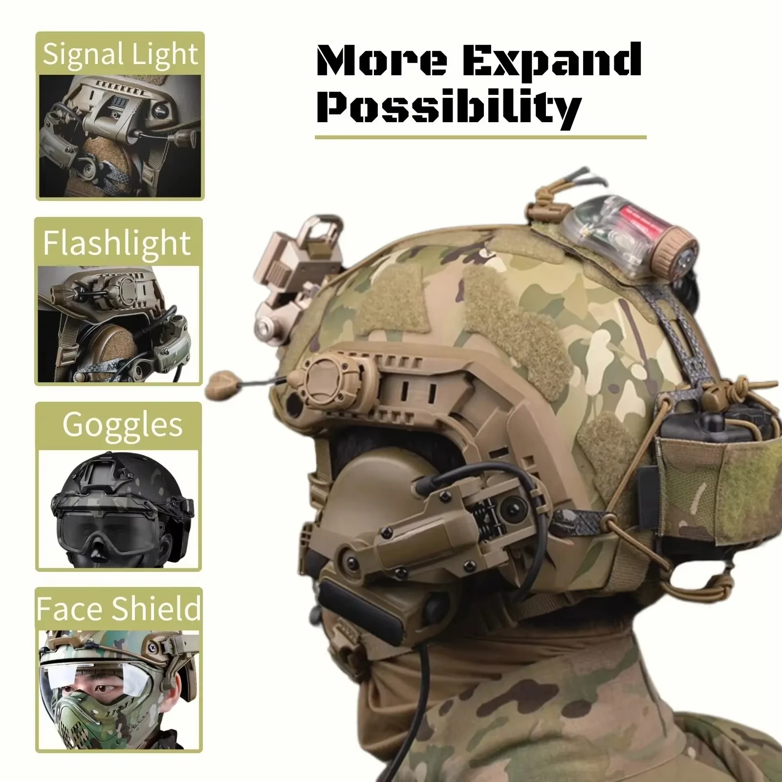 Tactical Helmet OPS CORE ARC/Wendy M-LOK Rail Adapter Helmet Mount Suitable for COMTAC III Shooting Headset Accessories