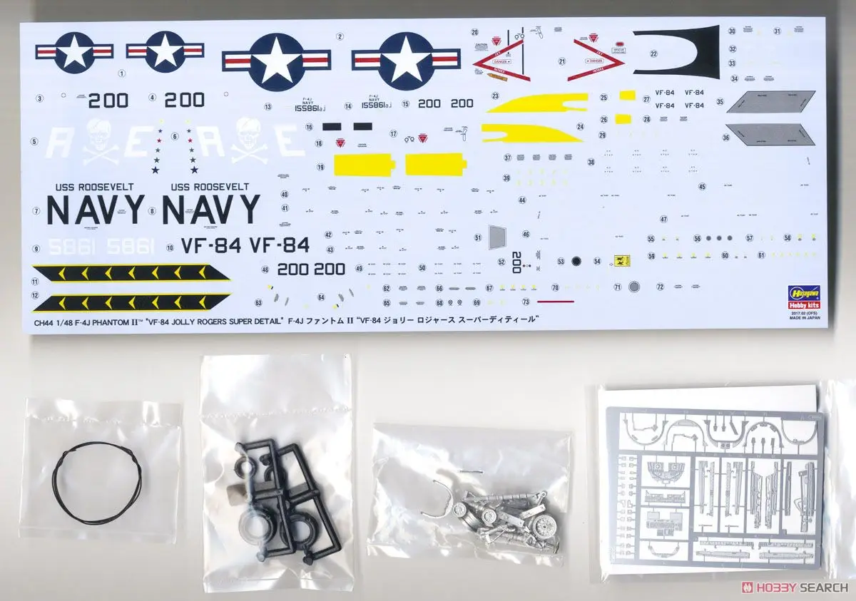 Hasegawa 51044 Estática Montado Modelo Toy 1/48 Escala Para EUA F-4J Phantom II VF-84 Esqueleto Esquadrão Fighter Model Kit