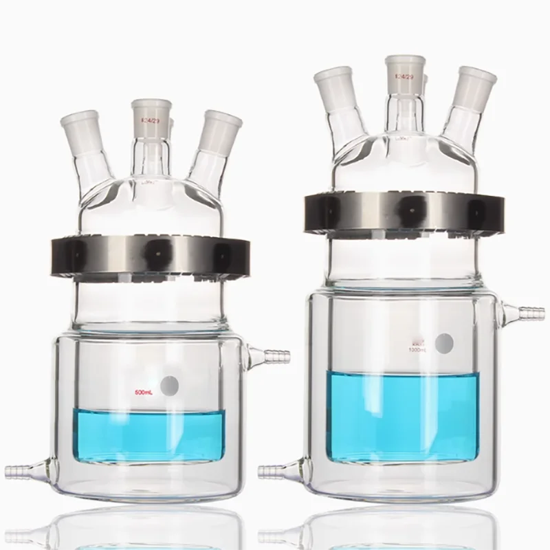 

Double-layer jacketed open reactor glass jacketed beaker reactor three-end four-end five-end flask 250/1000/2000/3000ml