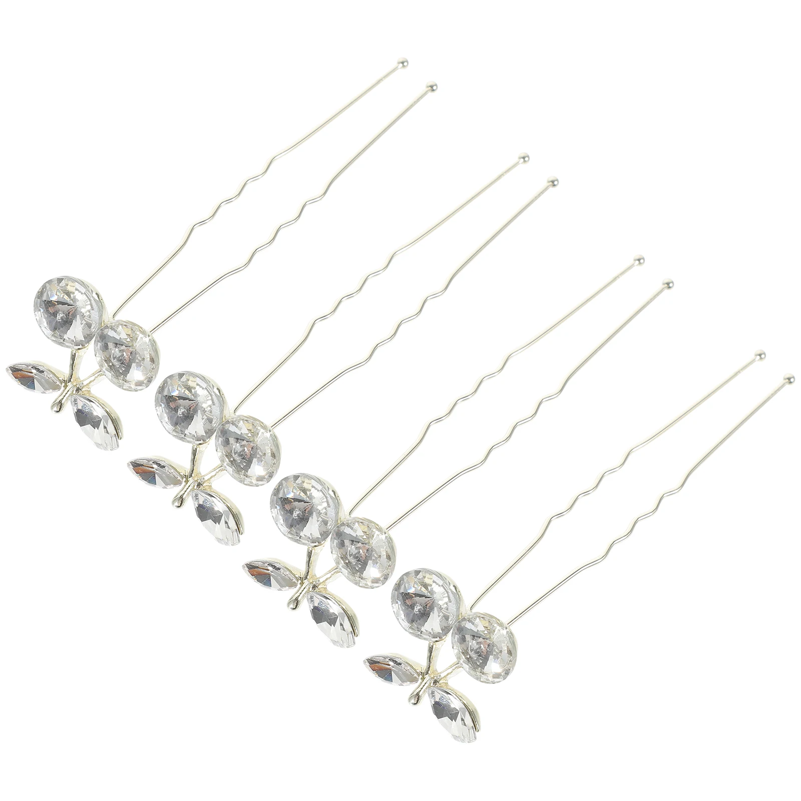 

4pcs Forks For Women Cherry Rhinestone Hair Sticks Elegant Vintage Hairpins Updo Accessories Wedding Prom Formal Events