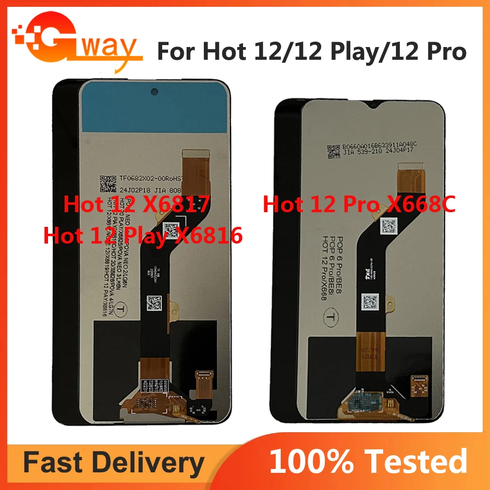 

For Infinix Hot 12 Hot 12 Play X6816 X6817 LCD Display Screen Digitizer Assembly Infinix Hot 12 Pro X668C LCD Display