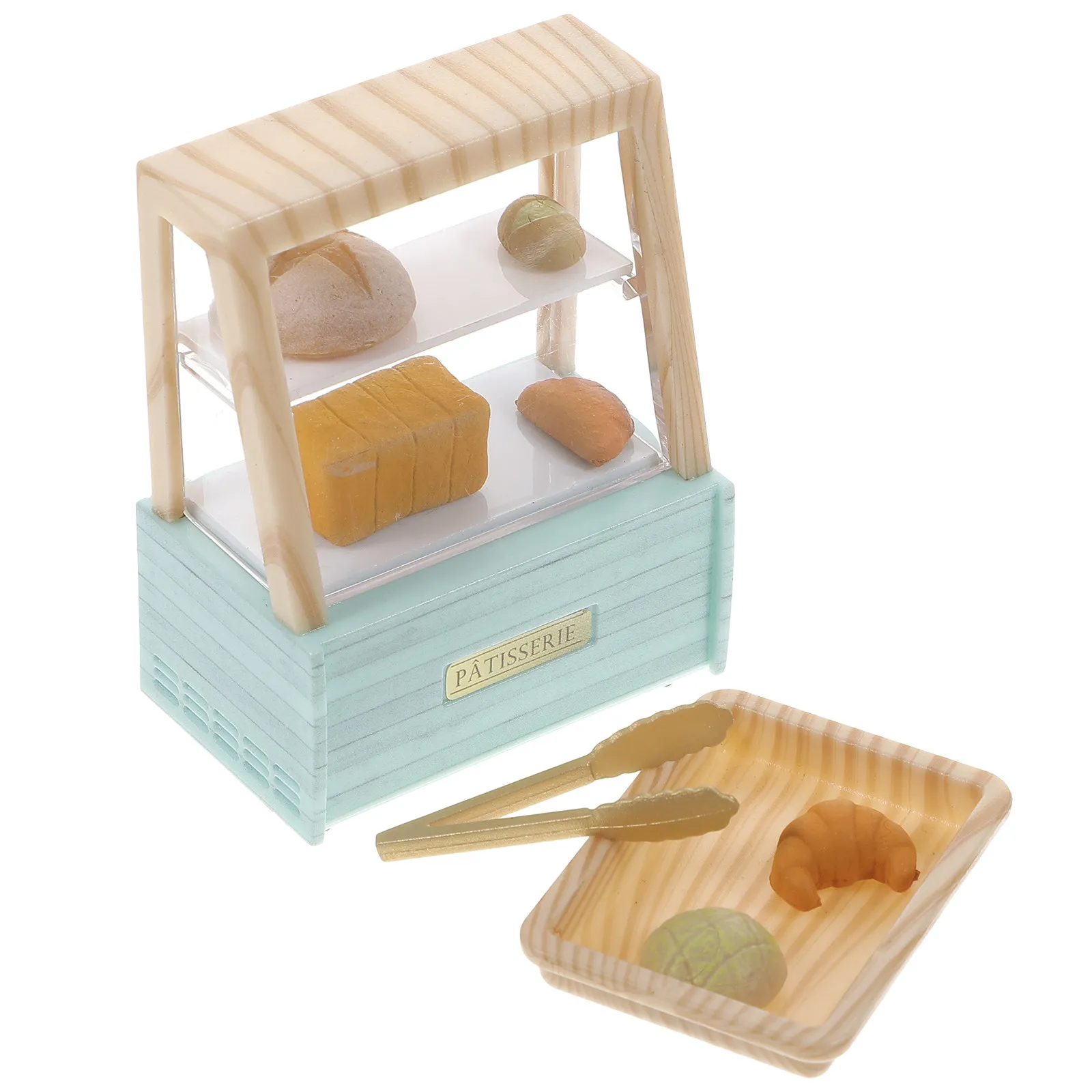 

1Set Mini Bread Display Cabinet for Mini House Decoration Small Bread Storage Shelf DIY Miniature Furniture Micro Landscape