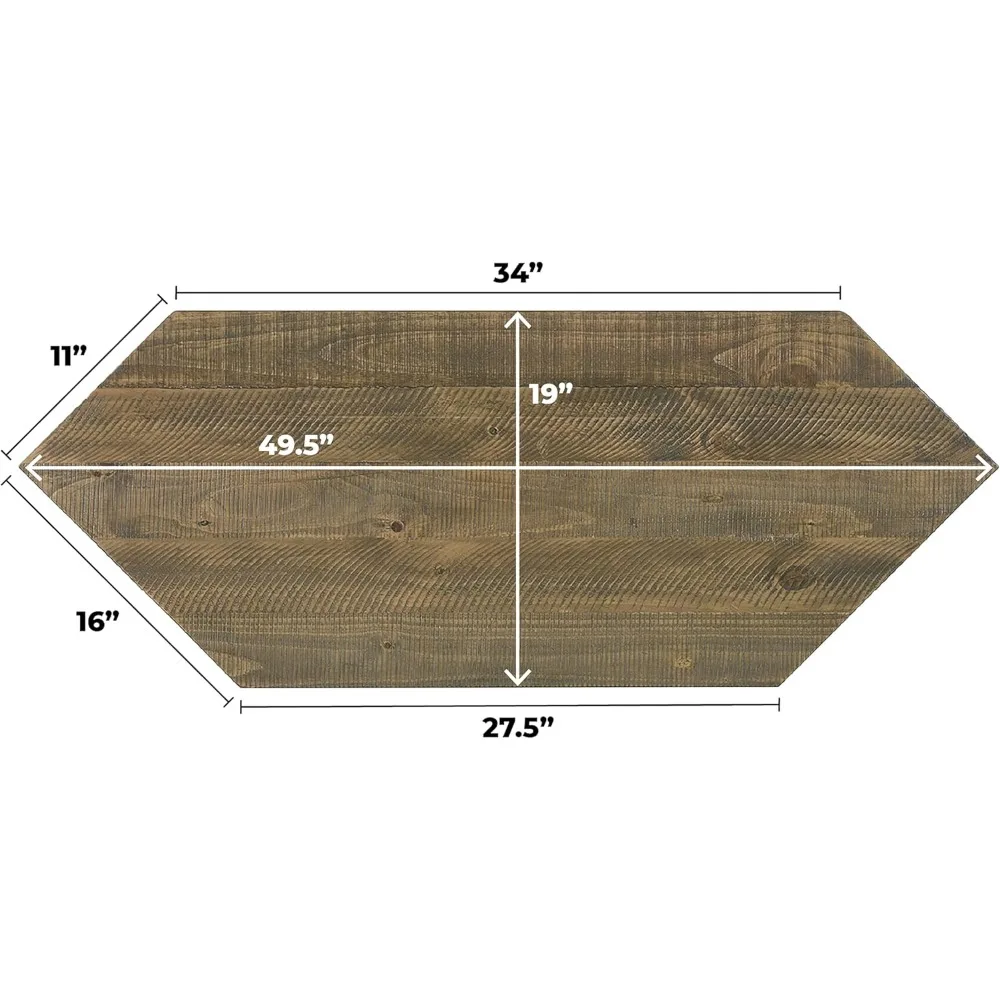 Madeira maciça canto tv stand, antigo branco e mel tabaco