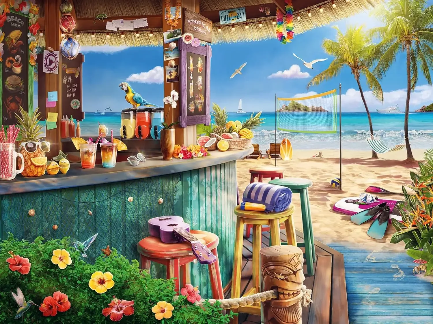 

High Quality 300/500/1000pcs Engaging Beach Themed Artwork Jigsaw Puzzle Adult Stress Relief Beautiful Landscape Puzzle Decor