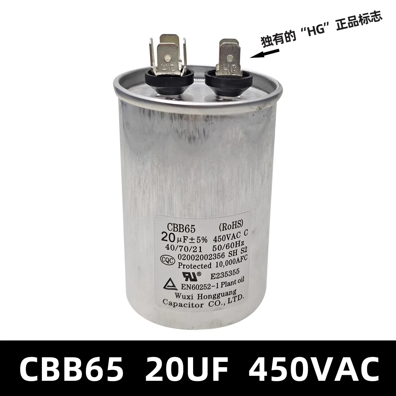 Capacitor de partida do compressor de ar condicionado CBB65 15/20/25/30/35/40/45/50/60/70UF