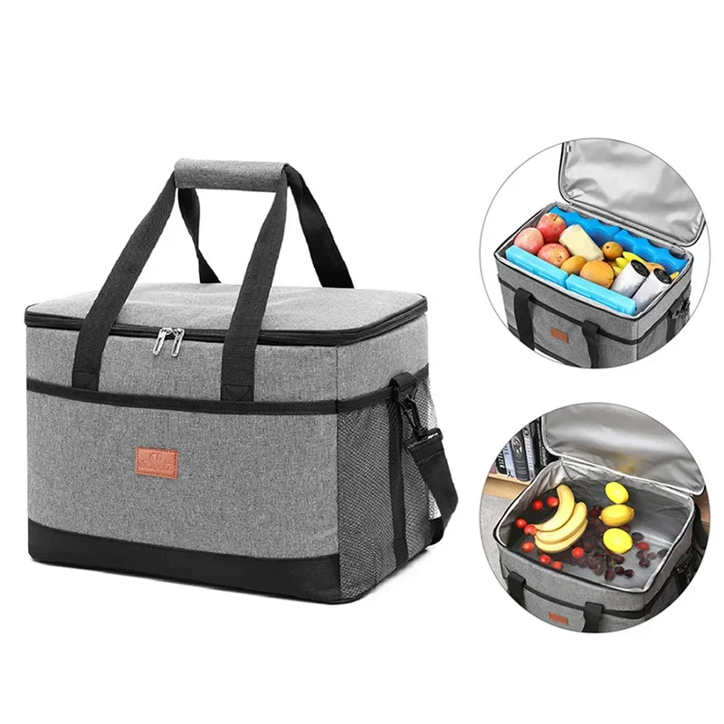 

Large Capacity Oxford Cloth Insulated Cooler Bag, Outdoor Picnic Lunch Box, Travel Cooler Tote Bags, 35L