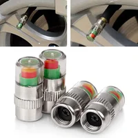 4Pcs Car Tire Pressure Guage Cap Sensor Indicator Alert Monitoring Tool Tyre Cap Indicator Alert Air Pressure Gauge