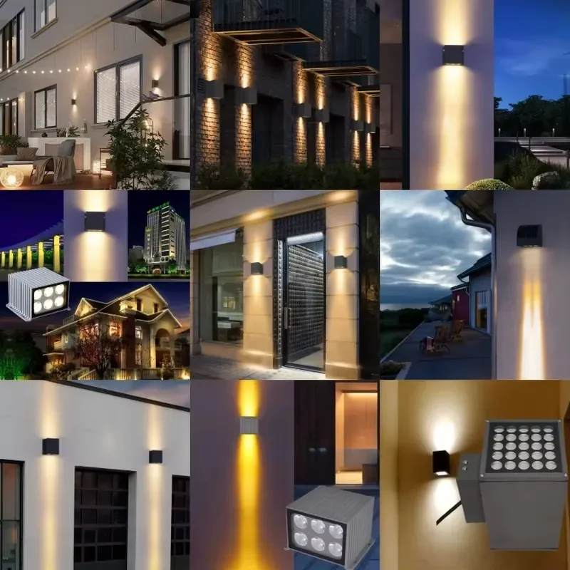 Modern Up & Down Narrow Beam LED Wall Lamp IP65 Aluminum Grey Finish 3-Year Warranty for Outdoor Art Space Landscape Lighting