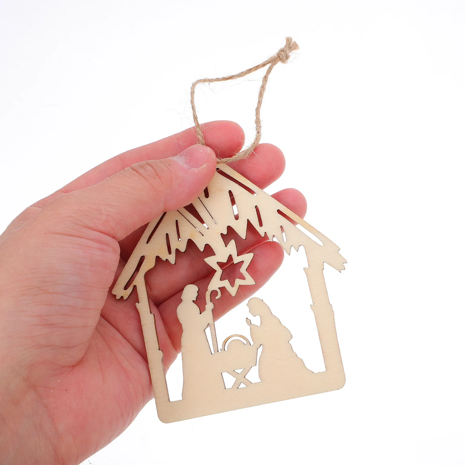 

30Pcs Christmas Wooden Hanging Ornaments Nativity Theme Tree Decor Pendants for Holiday Wall Door Faith-Based Celebration