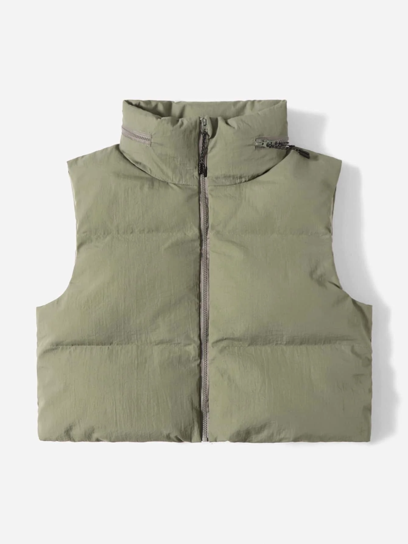 

Solid-Color Stand-Up Collar Cotton Vest Fast Fashion Cotton-Padded Jacket Vest for Autumn Winter New Styles