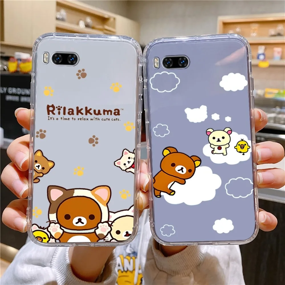 R-Rilakkuma Phone Case For Huawei Mate P10 P20 P30 P40 P50 Smart Z Honor 50 60 70 Pro Lite Transparent Case