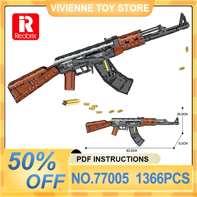 

Reobrix 77005 MOC Технический AK-47 Винтовка Военное Оружие Строительные Блоки Кирпичи Пазл Сборка Игрушки Рождественский Подарок Для Детей