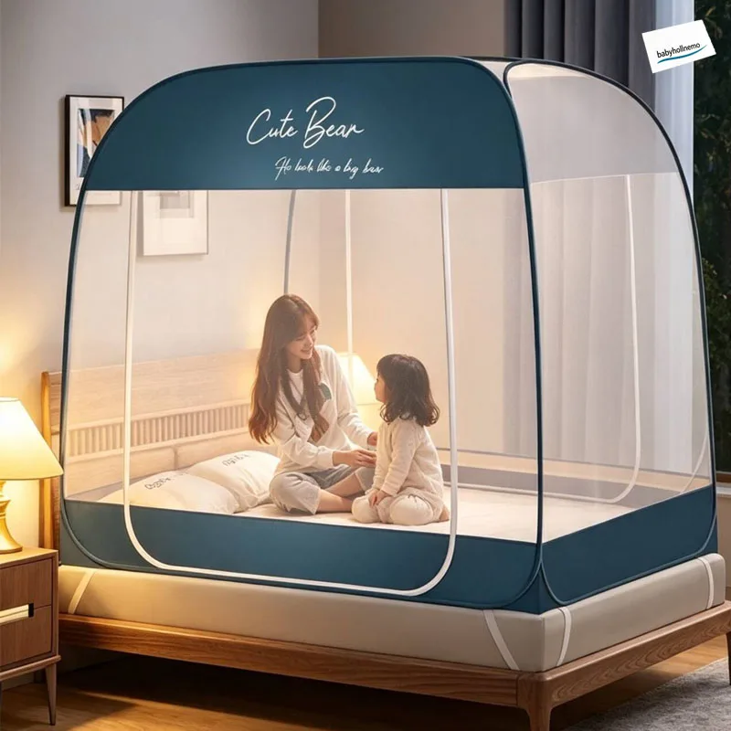 Foldable Pop Up Mosquito Tent For Bed Self Support Double Zipper Breathable Mesh Anti Mosquito Net For Bedroom