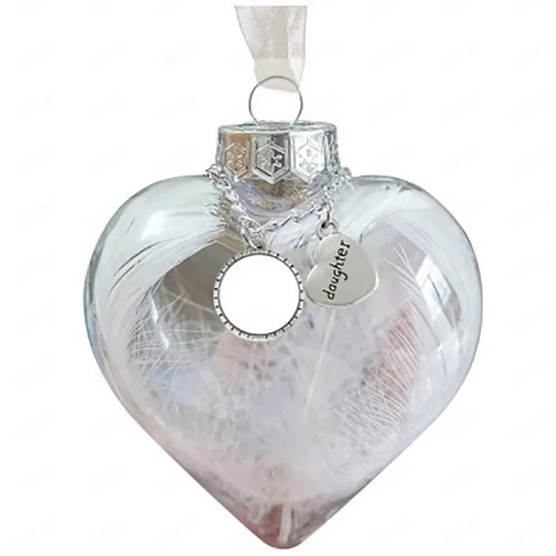 Transparent Plastic Ball Commemorative Christmas Tree Ornaments, Xmas Souvenir, Home Decor, My Heart Is in Heaven, A Piece