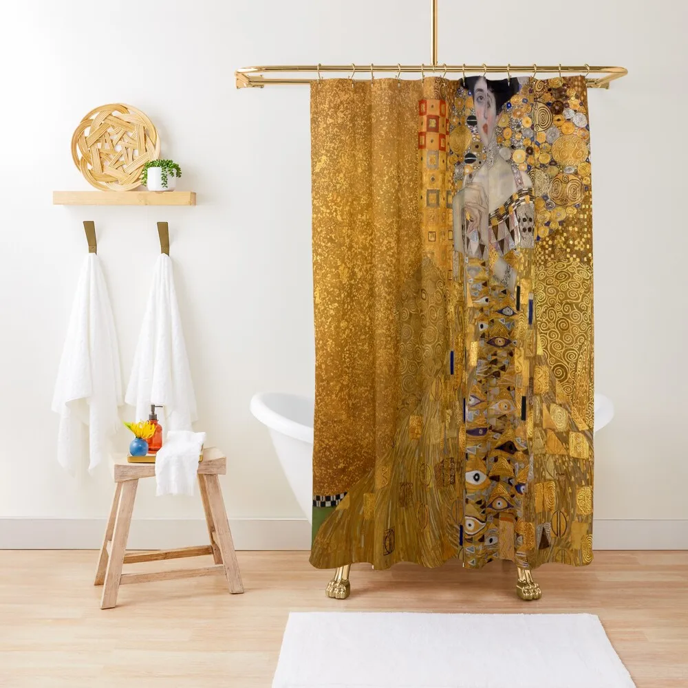 

Portrait of Adele Bloch-Bauer I by Gustav Klimt Shower Curtain Waterproof Bath And Anti-Mold Bathroom Fabric Curtain