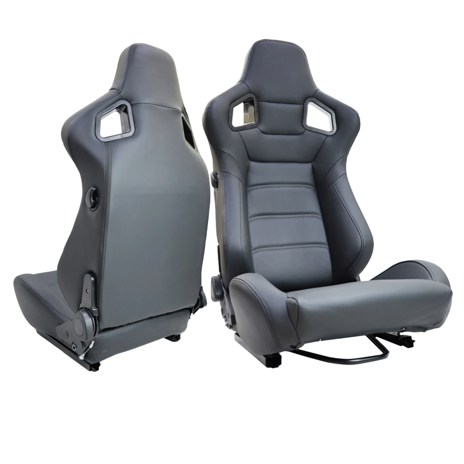 

JIABEIR 1041 Universal Slider Quick Release Black Leather Bucket Racing Seats