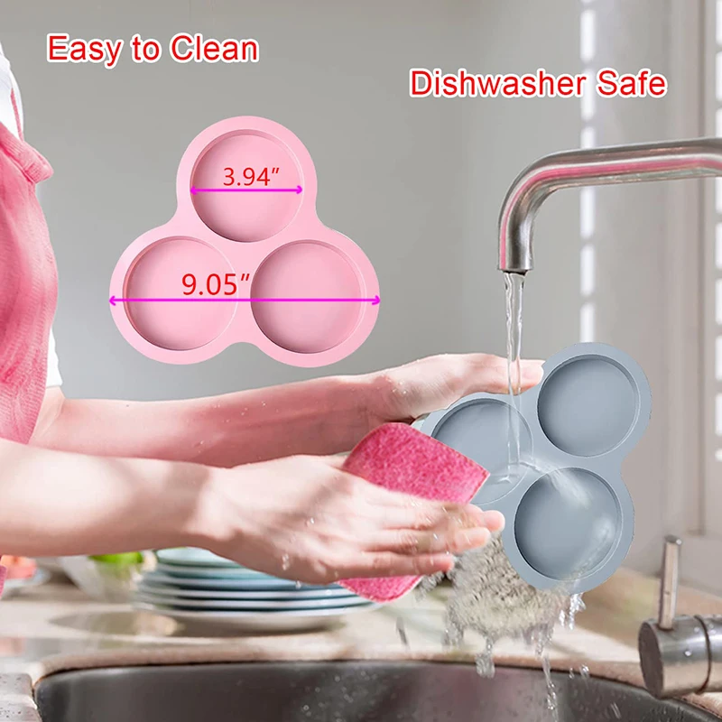 Air Fryer Accessories,2pcs Reusable Silicone Air Fryer Egg Pan,3 Cavity Non-Stick Air Fryer Baking Pan,Fit for Most 8Qt and Larg