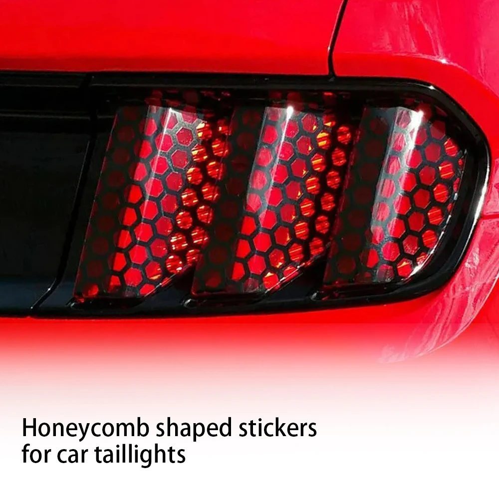 Car Tail Light Lamp Stickers 48cmx30cm Car Honeycomb Stickers Universal Auto Stylish Tail Lights Film Protector Car Accessories