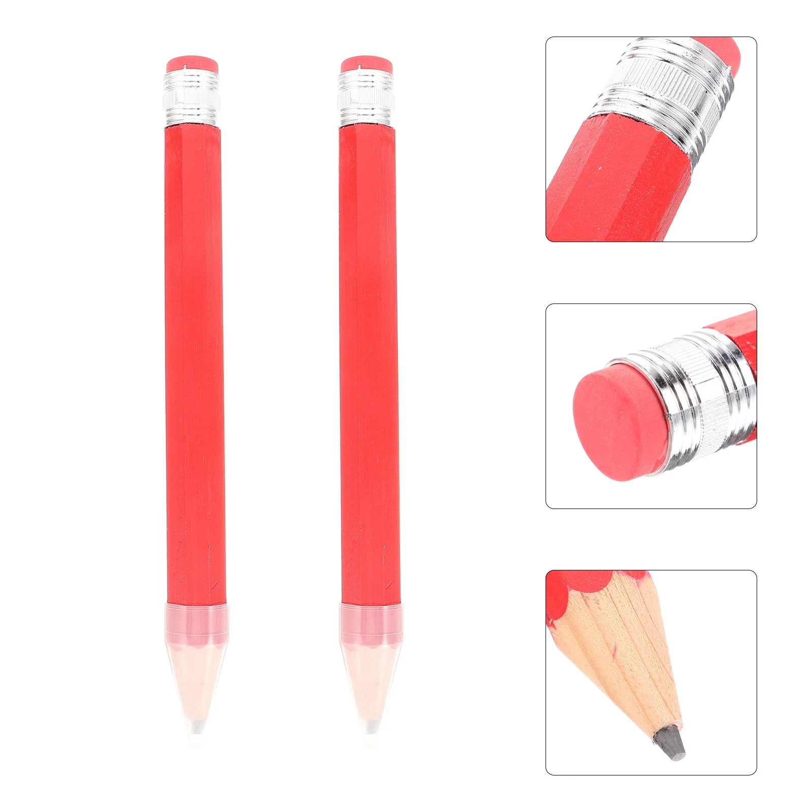

2 Pcs Large Wooden Pencil Writing Long Pencils Drawing Drafting Color for Kids