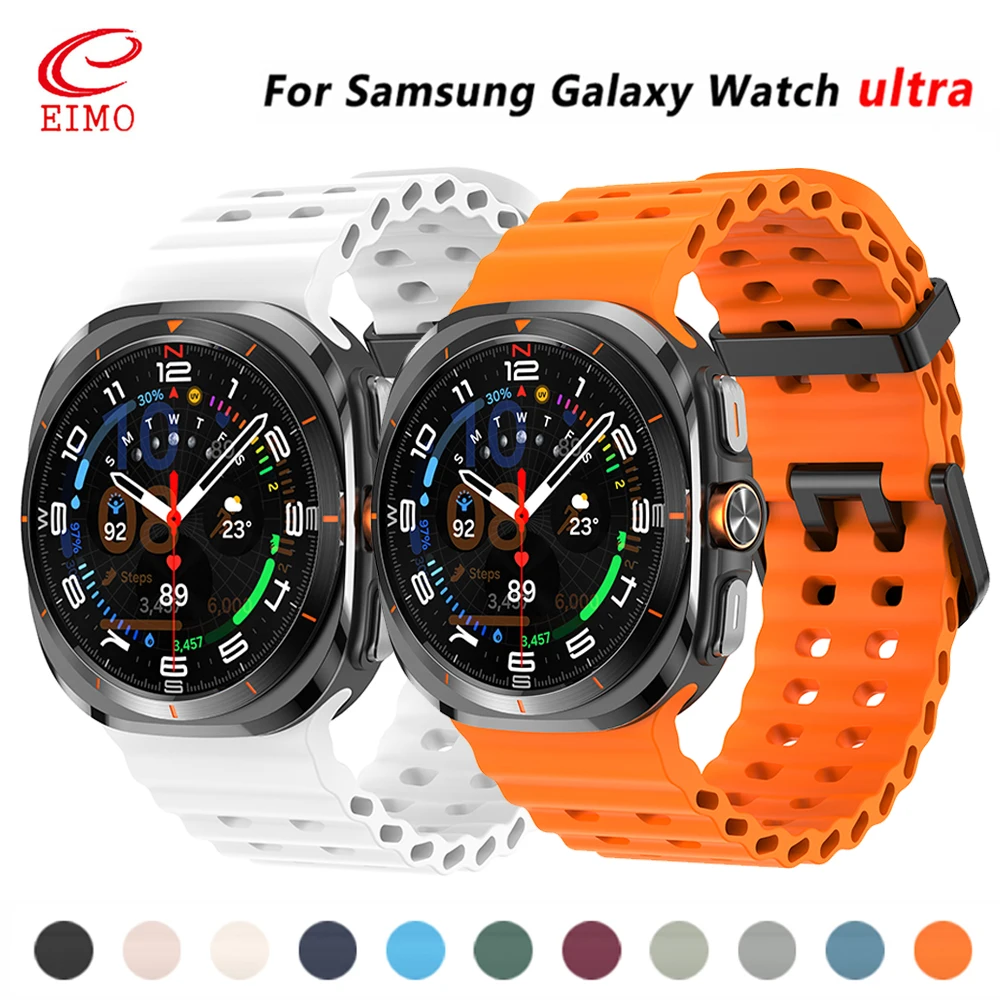 Marine Band For Samsung Galaxy Watch 8 ultra 2 StrapSport Accessories silicone Bracelet correa Galaxy Watch 7 ultra Strap 47mm