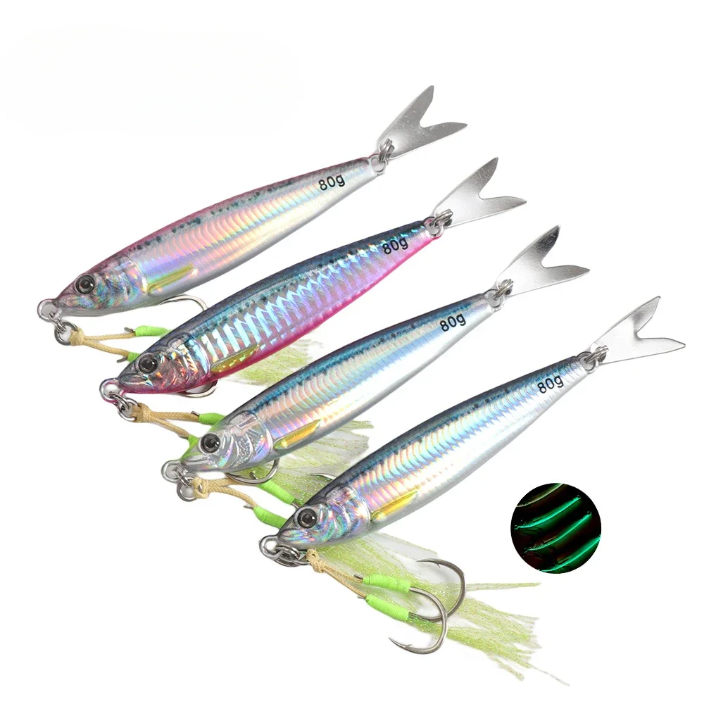 

2025NEW 3D Printed Fast Sinking Metal Jig Lure 20g 30g 40g 60g 80g Saltwater Shore Casting Fishing Lure Vertical Metal Jig