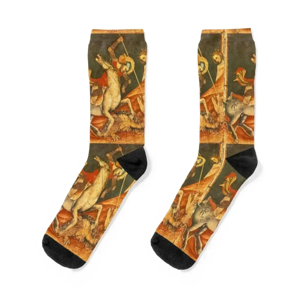 

St George with Dragon Socks designer winter gifts compression retro Socks For Girls Men's