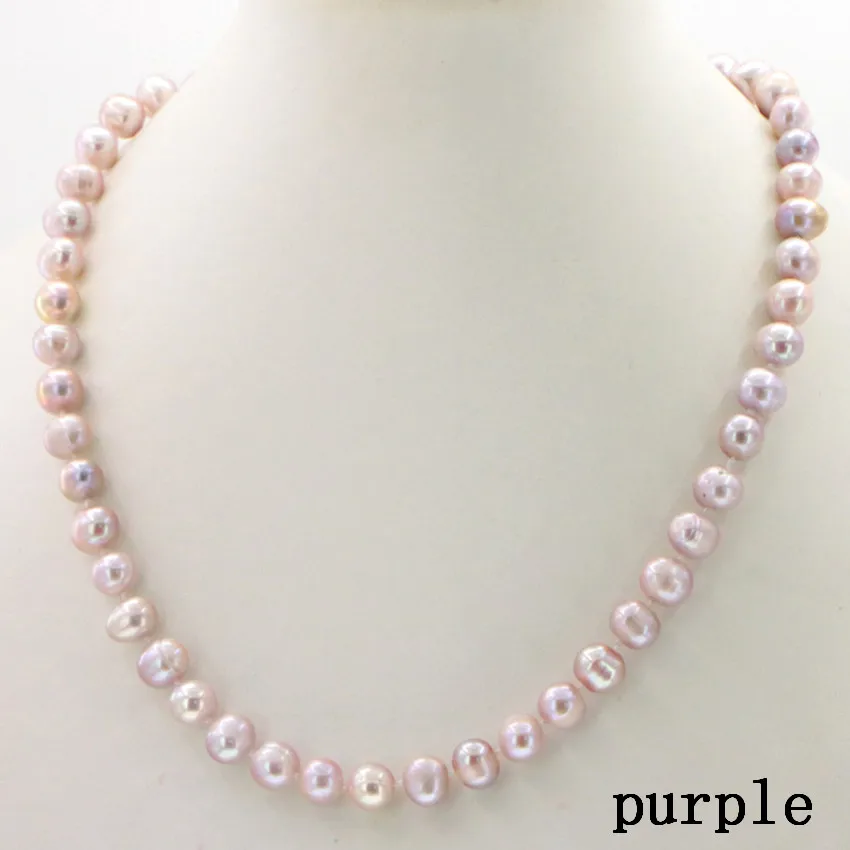 Natural pearl jewelry Wholesale jewelry  Beautiful! Hot  new fashion 8-9MM White Freshwater Cultured Pearl necklace 18\