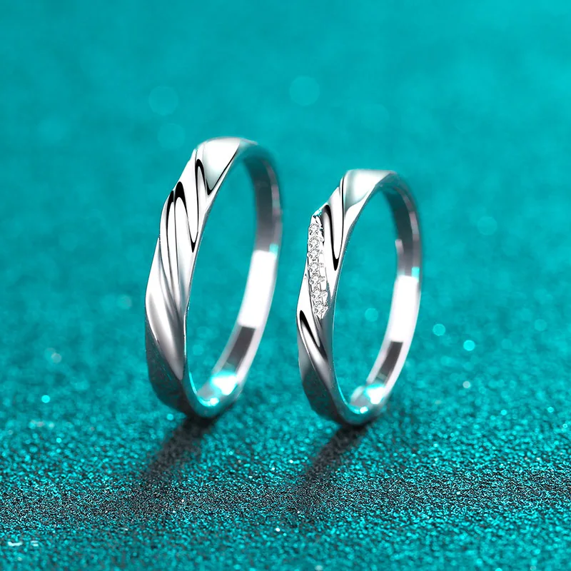 KyanGem PT950 Platinum Couple Ring For Women, Valentine's Day Gift, Light Luxury Style Moissanite Rings Jewelry