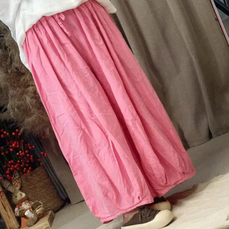 

Новое поступление, весна-лето, художественный стиль, женские свободные брюки до щиколотки с эластичной резинкой на талии, хорошее качество, хлопковые и льняные широкие брюки TY9